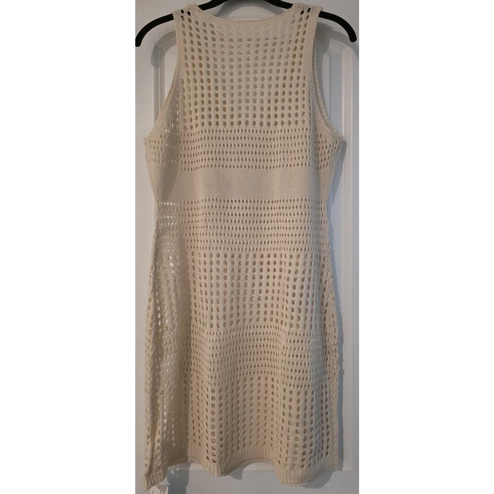 NWT Size M Cupshe Open Knit Sleeveless Swimsuit Cover Up Dress Ivory - Picture 5 of 8